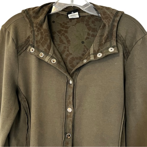 Vintage City Lights Olive Green Hooded Jacket Snap Front pockets Medium
Y2K - Picture 5 of 14